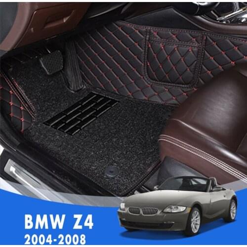 Custom Car Floor Mats For BMW Z4 2008 2007 2006 2005 2004 Double Layer Wire Loop Carpet Car Interior Accessories Decoration Rug