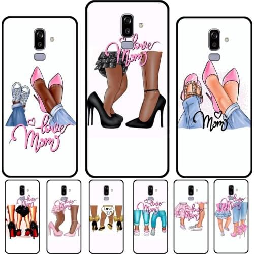 Super Mom son daughter Heels Baby Girl For Samsung Galaxy J8 A9 A7 2018 A8 A6 J6 J4 Plus J1 J3 J5 J7 A3 A5 2016 2017 Phone Case