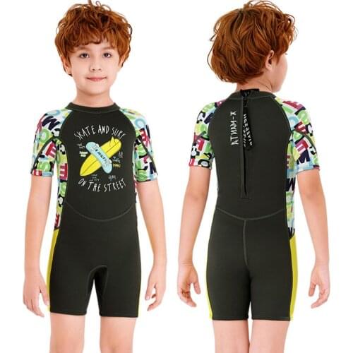 Wetsuit 2.5MM Boy Neoprene Children Rash Guards Windsurf Swimming Kitesurf Kids Surf Scuba Diving Clothes Bathing Suit Swimsuit