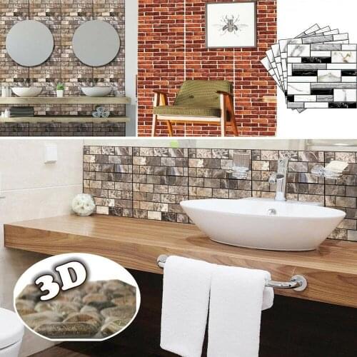 Home Decor 3D PVC Wood Grain Wall Stickers Paper Brick Stone wallpaper Rustic Effect Self-adhesive Home Decor Sticker Room