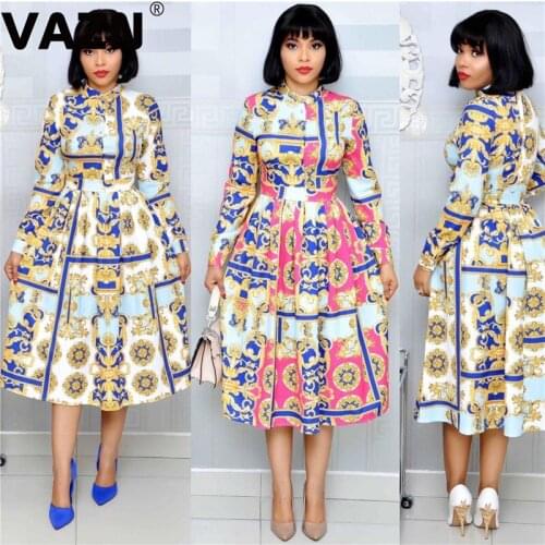 VAZN 2020 Evening Gown Women Elegant Fashion Dress New Fashion Women Sexy Long Sleeve O-neck Vestidos For Female