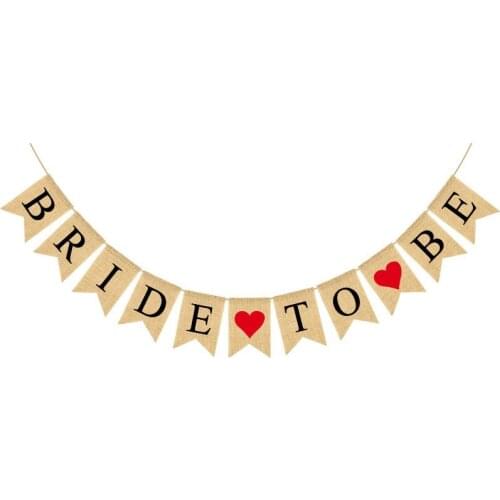 European and American bride to be wedding party decoration flag BRIDE TO BE linen swallow tail flag wedding decoration