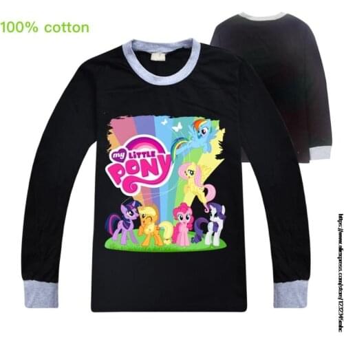 T Shirts for Children Baby Casual Cartoon My Little Baby girl pony Tshirt Kids Fashion Toddler Girls Long Sleeve Tops & Tees