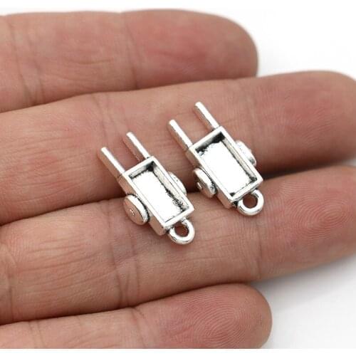 JAKONGO 10pcs Flatbed Truck Charms Pendants for Jewelry Making Bracelet DIY Accessories 22X12mm