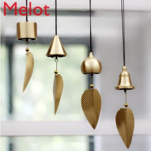 Chinese Simple Mini Pure Copper Wind Chimes Hanging Decoration Creative Balcony Bedroom Bell Hanging Decoration Birthday Gift
