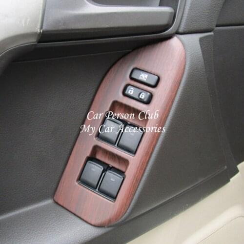 For Toyota Land Cruiser Prado 150 2010-2018 Door Window Glass Lift Switch Cover Interior Armrest Panel Trims ABS Car Accessories