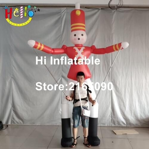 3.5m high inflatable moving cartoon costume inflatable soldier puppet inflatable with long leg