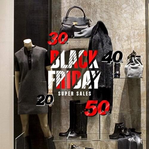 Window sticker Black Friday-reusable 65x35 cm-decorations for window shopping stores, window sticker without glue, repositionable