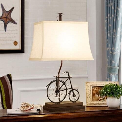 American Country Bicycle Table Lamp Bedroom Bedside Lamp Simple Modern Creative Nordic Home Warm Living Room Decoration