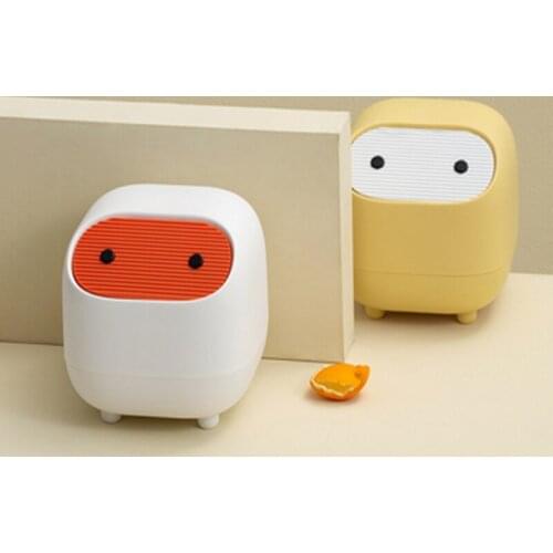 Desktop dustbin Mini double color contrast press dustbin household