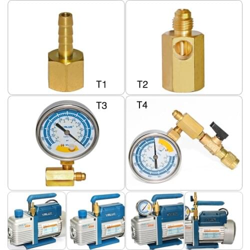 New Vacuum gauge Refrigerant table with R22 Regulating valve FOR Vacuum pump HVAC refrigeration repair tools