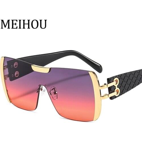 Gradient Purple Glasses Women Fashion Oversized Square Sunglasses 2021Trendy Retro Sunglasses Shades Ladies Eyeglasses UV400