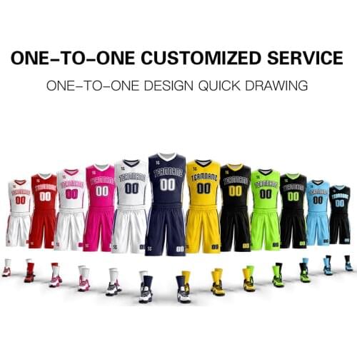 Wholesale New Mens Youth basketball uniforms Set custom your basketball team logo jersey