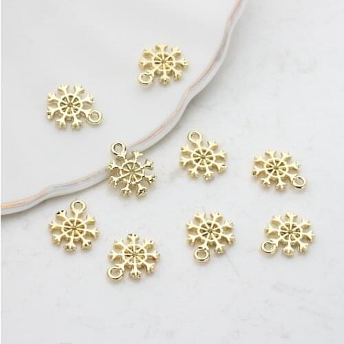 Zinc Alloy Mini Snow Flowers Pendant Charms 10pcs/lots 10mm Earring Charms for Jewelry Making Bulk Wholesale