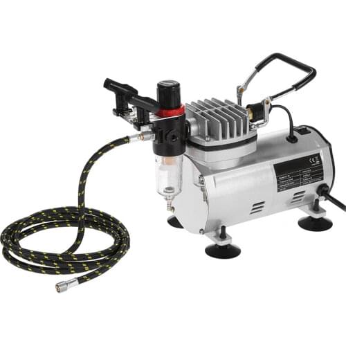 KKMOON Piston Airbrush Compressor Sandblaster High-pressure Spray Gun Pump Tattoo Manicure Cake Spraying Air Compressor Portable