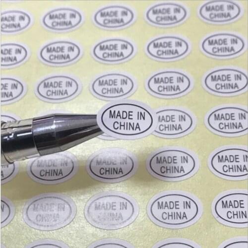 Transparent sticker, 1000pcs/lot 9*13mm MADE IN CHINA stickers label, pvc sticker, free shipping