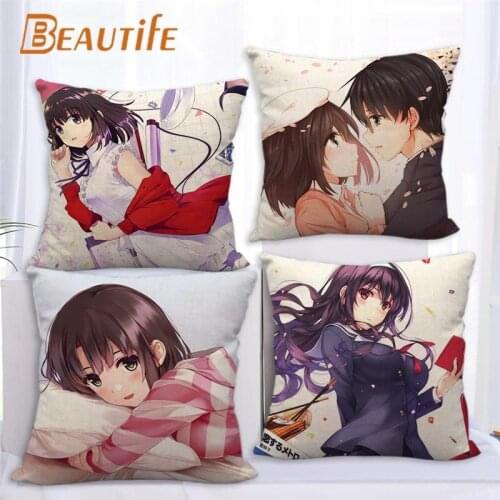 Saekano: How to Raise a Boring Girlfriend Fine Pillowcase 45X45 Wedding Decorative Eco-Friendly Cotton Linen Fabric Pillow Case