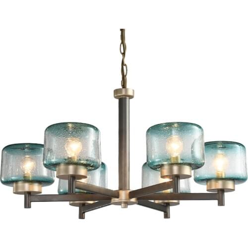 Nordic Blue Home Living Room Chandeliers Creative Modern Personality Glass Chandelier Atmosphere Bedroom Light Luxury Lamps