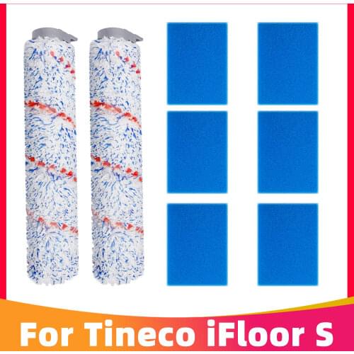 Replacement Soft Roller Brush and Pre Filter Sponge for Tineco IFLOOR S Cordless Hard Floor Cleaner Spare Accessories
