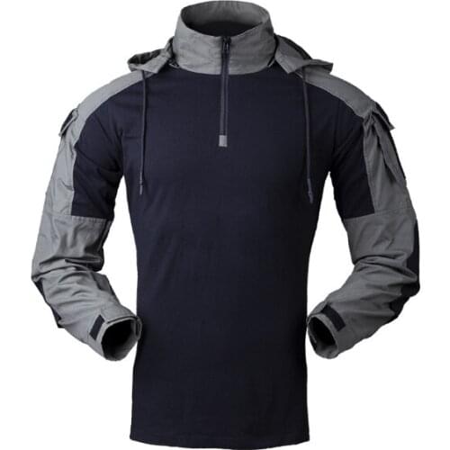 Tactical Combat Men Shirt Long Sleeve Military Clothing Soldiers Army Hooded Solid Shirt Outwear Ripstop Dropshipping