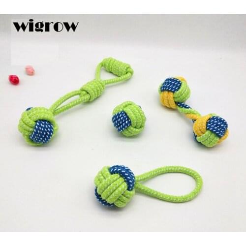 Wigrow Cotton Pet Supplies Rope Toy Knot Puppy Chew Teething Toys Playing Ball For Small Dogs 7 Different types