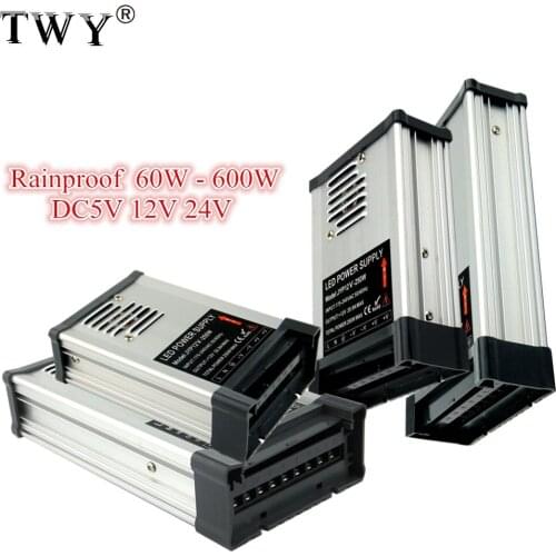 Outdoor Electrician LED Power Supply DC5V 12V 24V Waterproof Driver for LED 100W 300W 400W Wall-mounted LED Lighting Transformer