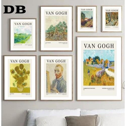 Nordic Vintage Poster Van Gogh Sunflower Starry Night Wall Art Print Canvas Painting Gallery Wall Picture For Living Room Decor
