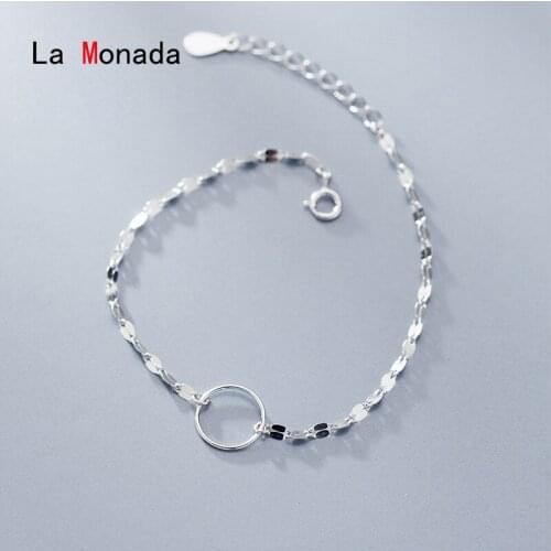 La Monada Bracelets For Women Silver 925 Sterling On Hand Luxury Minimalist Circle Fine Silver 925 Jewelry Bracelet Woman