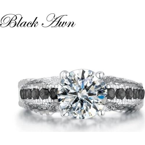 Bijoux High Quality 925 Sterling Silver Fine Jewelry Trendy Wedding Rings for Women Engagement Bague Femme Anillos Mujer C092