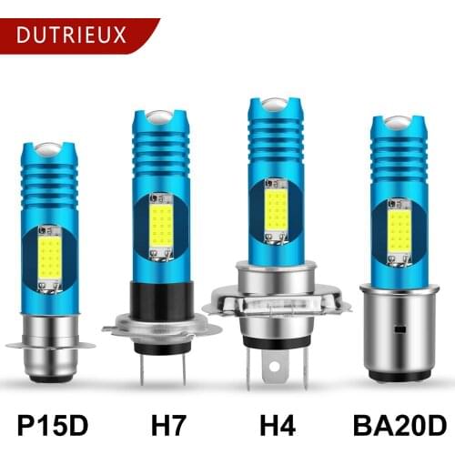 NEW 1pc Super Bright Motorcycle Headlight H7 P15D H6 BA20D LED H4 LED COB RGB Changable Lamps 80W 12V 24V Motorbike Accessories