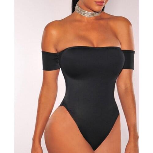 2020 Women Sexy Sportswear One Pieces Backless Lace-up Stretchy Off The Shoulder Swimwear Women One Pieces Female YC844001