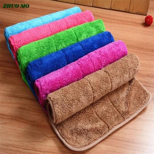 6pcs 30*40cm thickened kitchen towel coral velvet Microfiber for washing windows Car Cleaning Cloth Floor rags cleaning tool