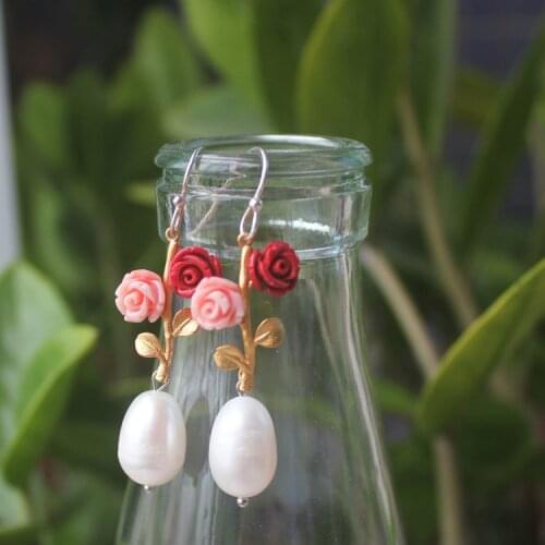 925 sterling silver nail hypoallergenic earrings handmade custom, natural pearls ear hook earrings