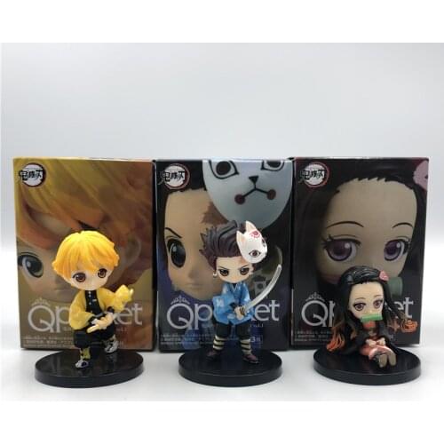 Anime Demon Slayer Kimetsu No Yaiba Figure Stand Version Q Posket Kamado Tanjirou Kamado Nezuko Agatsuma Figure Toy 6cm