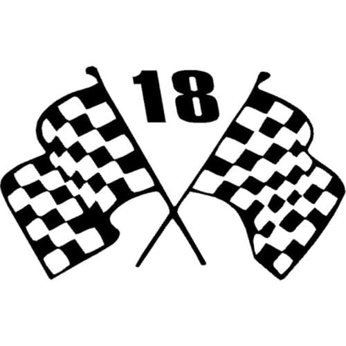 Car Stickers Funny Racing Flag -18 Racing Car Decoration Accessories Decals Creative for Various Models Black/white, 15cm*10cm