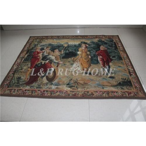 Free shipping 100% Woolen Aubusson Tapestry Gobelin carpet 100% handmade Tapestry Museum Collection Item Do Not Miss
