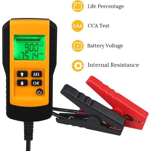 AE300 yellow Digital LCD Display Automotivo Battery Digital CCA Battery Analyzer Vehicle Car Battery Tester 12V Diagnostic Tool