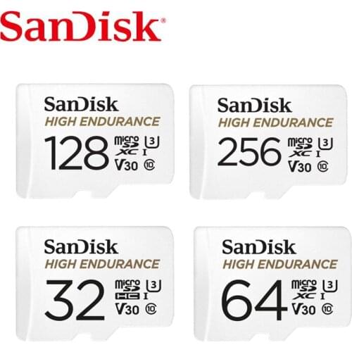 SanDisk Memory Card High Endurance micro SD Card C10 V30 U3 4K 32GB 64GB 128GB 256GB TF Cards for Dash Cam Home Video Monitoring