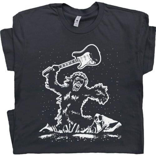 Electric Guitar Smash T Shirt Bigfoot Guitar Tee The Guitarist 80s Vintage Rock Band Clash Bass Player