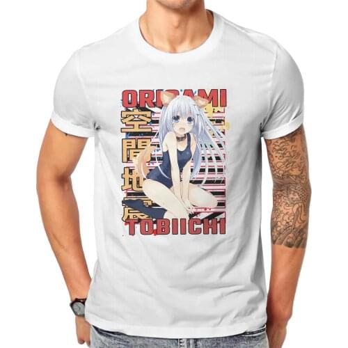 DATE A LIVE Anime Origami Tobiichi T Shirt Men Ofertas Large O-Neck Tshirt Cotton Harajuku Streetwear