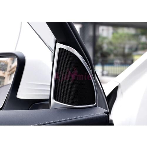 For Mercedes Benz GLC 300 260 2016 2017 2018 Interior Front Door Tri-angel Audio Cover Chrome Car Styling Accessories