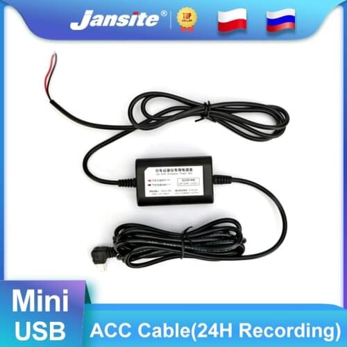 Jansite ACC Power Cable Hard Wire Cable ACC Hard Wire Kit Mini USB 2.0 for Parking Mode Car DVR Dash Cam Recorder Register