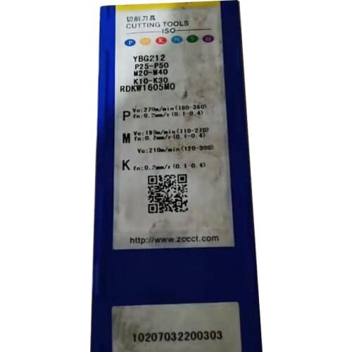 Original RDKW1605MO YBG212 Carbide Inserts Milling Insert Lathe CNC Tools