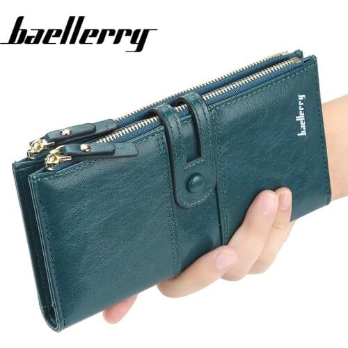 2021 New Women Wallets Fashion Long Leather Top Quality Card Holder Classic Female Purse Zipper Brand Wallet For Women