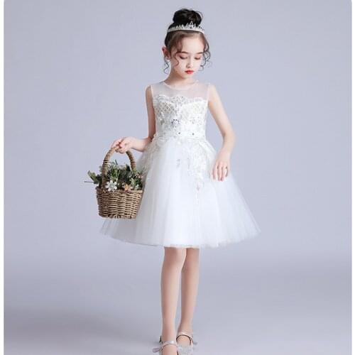 2021 Summer Girls' Wedding Dress Pompous Princess Dress Summer Children Performance Dress