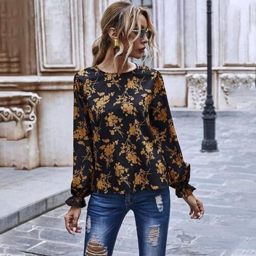 Vogue Blouse Women Casual Loose Loose Slim Patchwork Printing Knitted Plus Size Women Clothing O-neck Long Sleeve Tops for Women