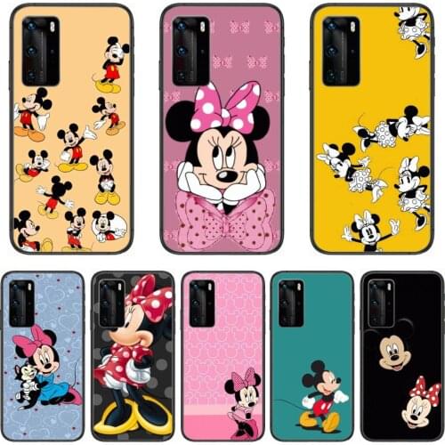 Fashion Disney Mickey cartoon cover Phone Case For Huawei P 40 30 20 10 9 8 Lite E Pro Plus Black Etui Coque Painting Hoesjes c