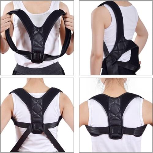Men Back Support aligner clavicle spine back shoulder lumbar support belt posture correction to prevent strain back protector