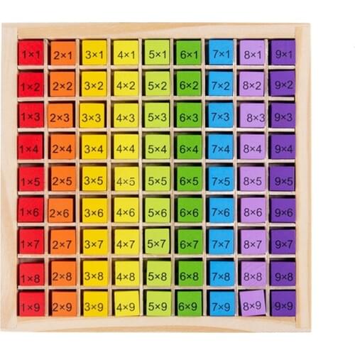 Montessori Educational Wooden Toys for Kids Children 99 Multiplication Table Math Arithmetic Teaching Aids