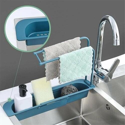Sink Organizer Dish Drainer Kitchen Organizer for Soap Towel Rack Home Supplies Kitchen Accessories Adjustable Shelf Storage